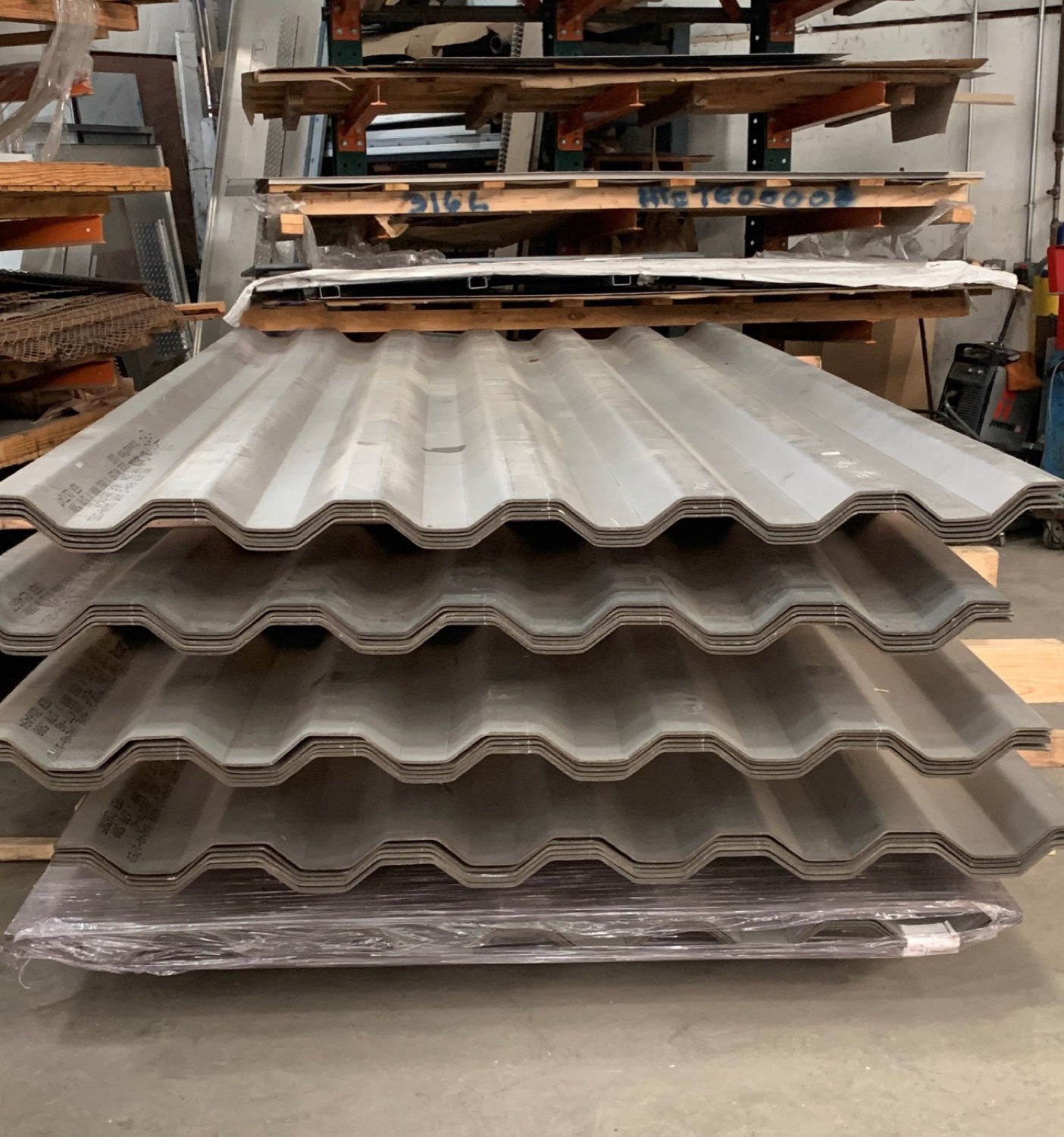 Stack of formed steel crimp plates