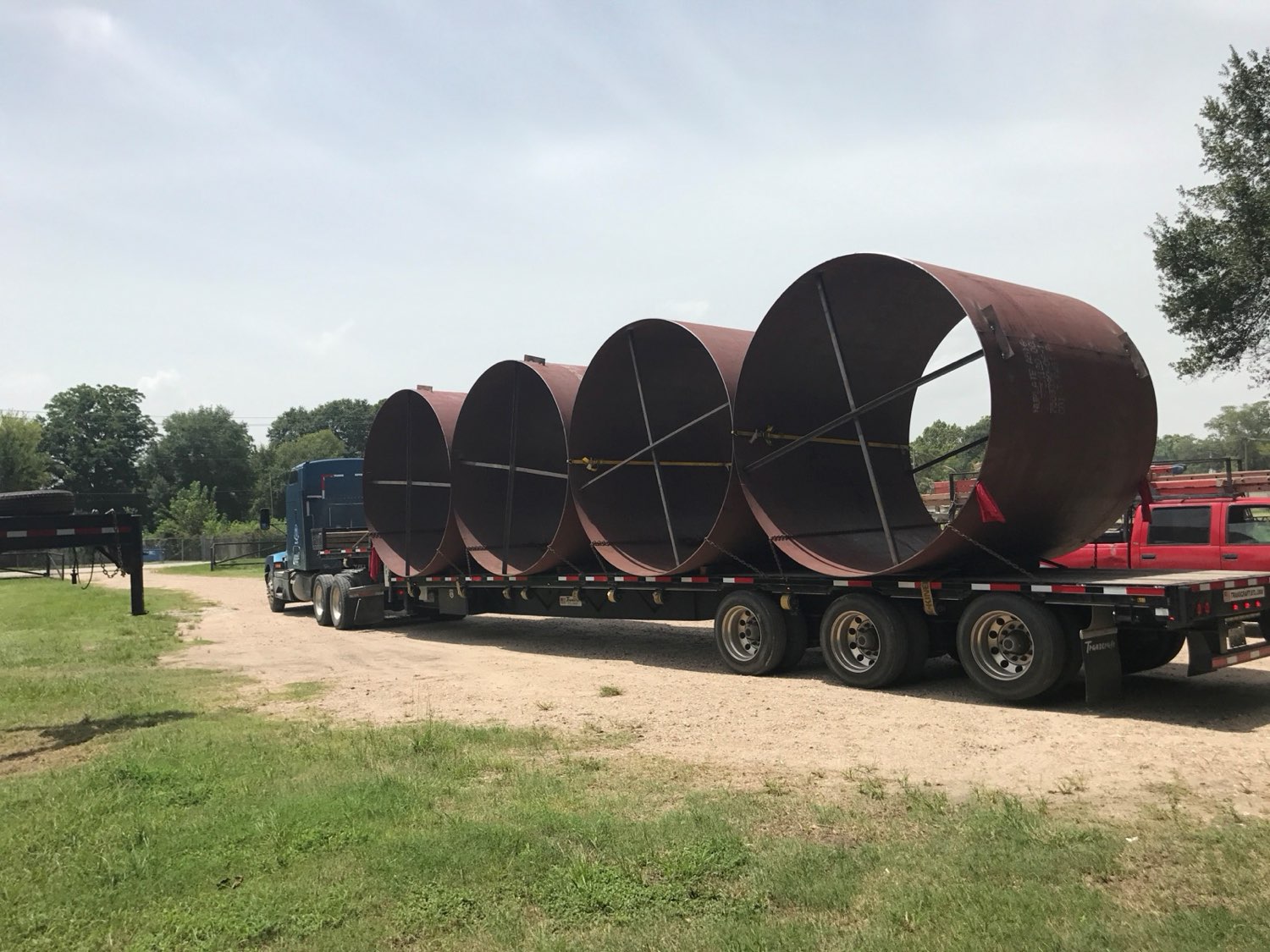 Rolled shells leaving the shop